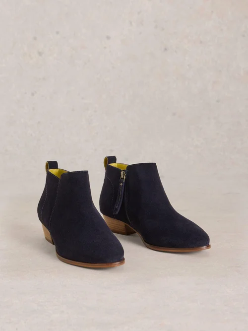 Wildlederstiefeletten mit weiter Passform - Dark Navy - 41 Bild 2