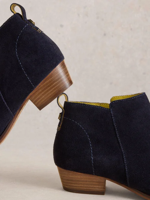 Wildlederstiefeletten mit weiter Passform - Dark Navy - 41 Bild 3