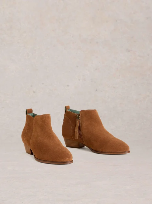 Wildlederstiefeletten mit weiter Passform - Mid Tan - 41 Bild 4