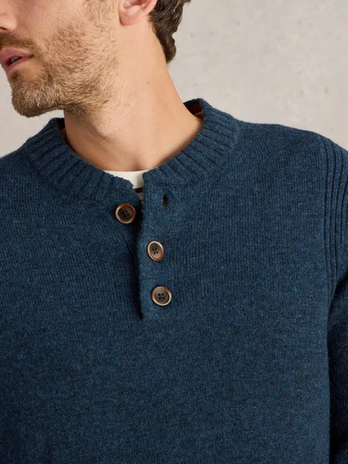 Longsleeve Henley - Dark Navy - XXXL Bild 3
