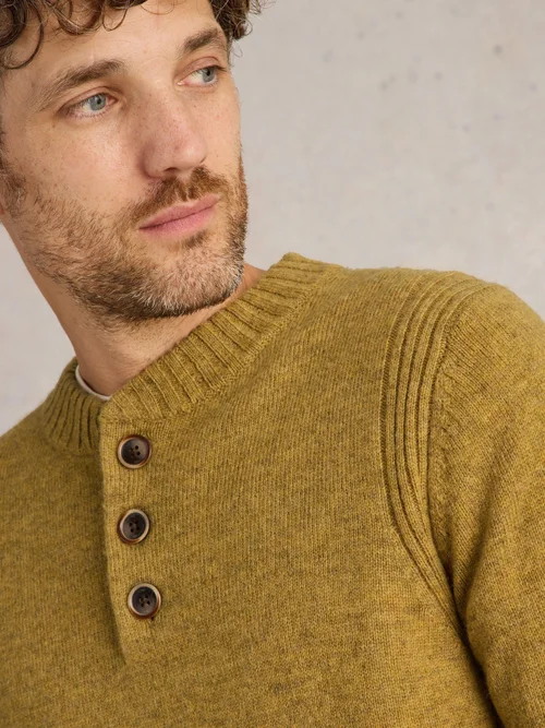 Longsleeve Henley - Dk Yellow - XXXL Bild 3