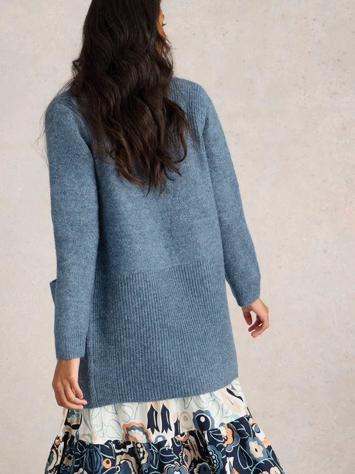 Lange Strickjacke Erin - Mid Blue - XL Bild 4