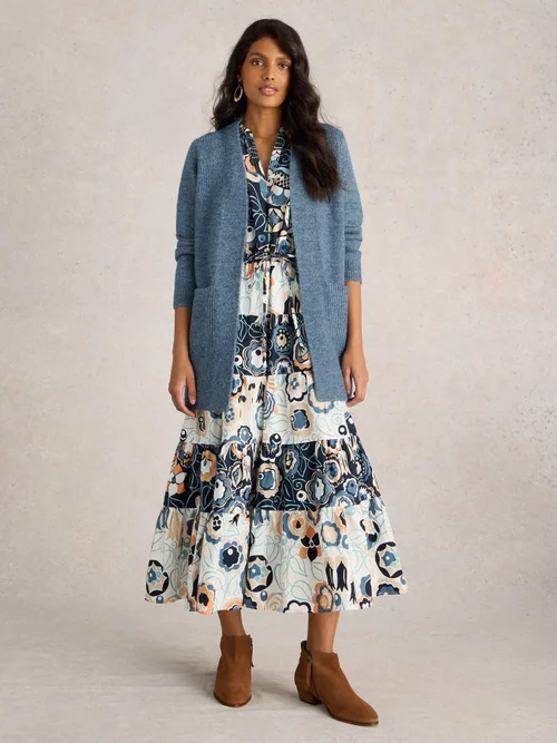 Lange Strickjacke Erin - Mid Blue - XL Bild 2