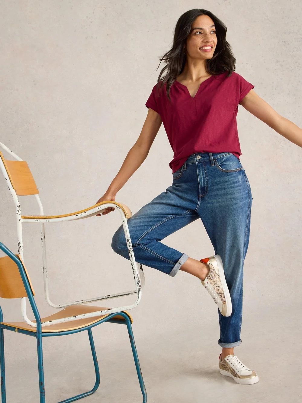 T-Shirt Nelly mit Keilausschnitt - Mid Plum - 52 Bild 1