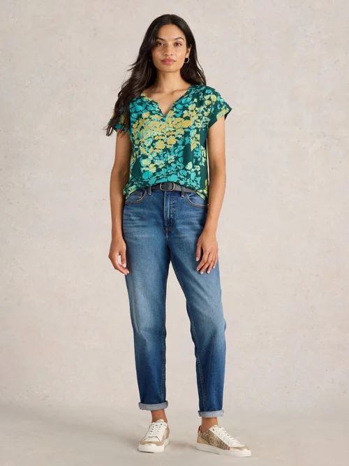 T-Shirt Nelly mit Keilausschnitt - Green Pr - 34 Bild 2