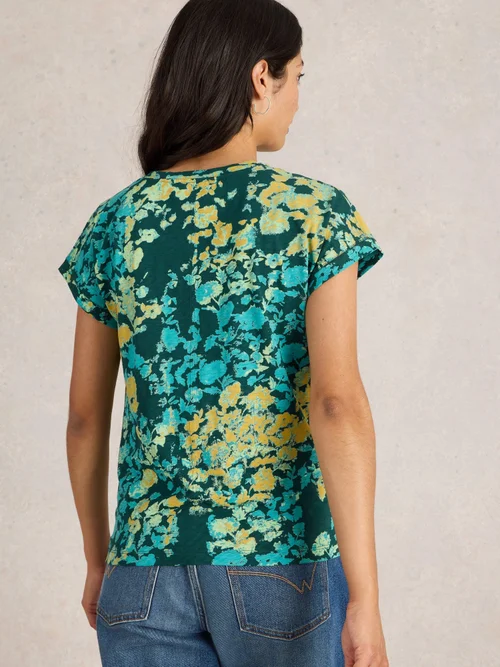 T-Shirt Nelly mit Keilausschnitt - Green Pr - 40 Bild 4