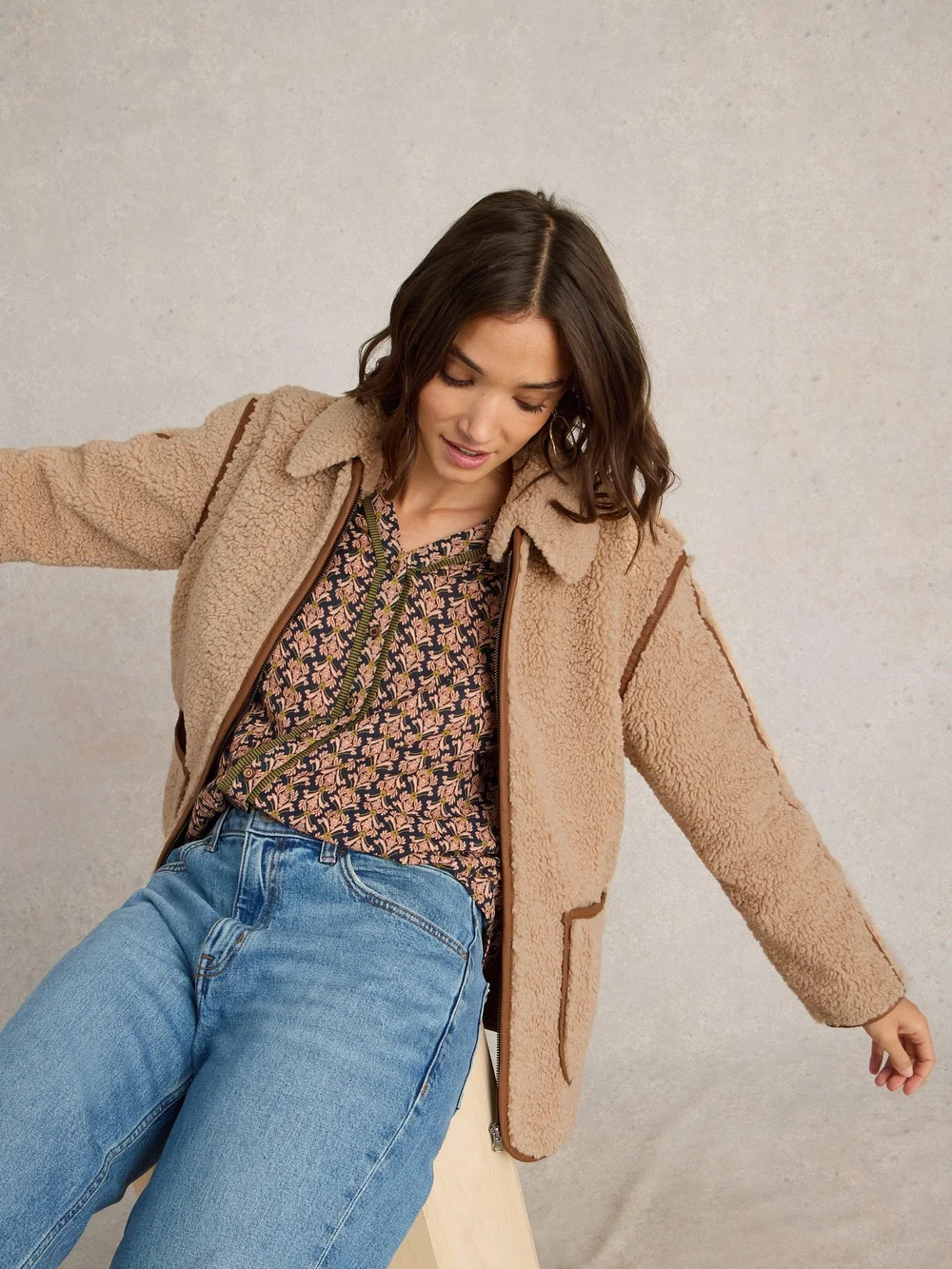 Jacke Elm aus Teddyfell - Nat Mlt - 52 Bild 1