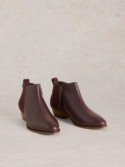 Stiefeletten Willow aus Leder Mix - Dk Plum - 37.5 Bild 2