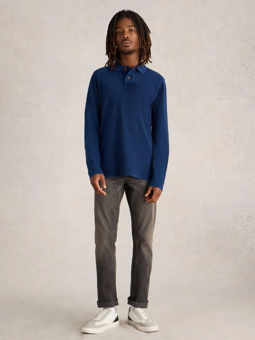 Langarm-Polohemd Utility - Deep Blue - XXL Bild 2