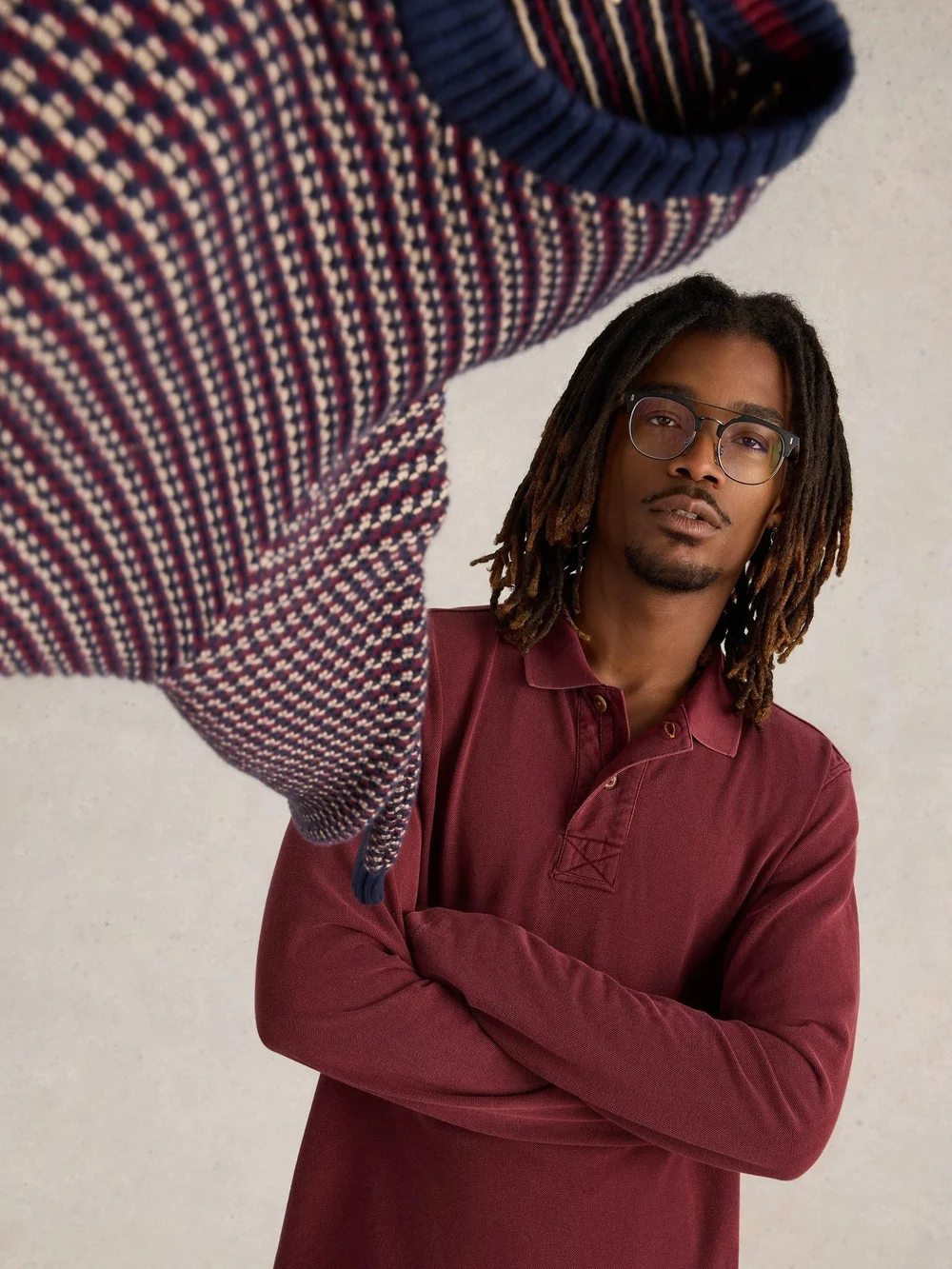 Langarm-Polohemd Utility - Dk Plum - XXXL Bild 1