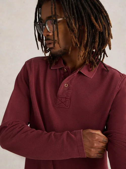 Langarm-Polohemd Utility - Dk Plum - XXL Bild 3