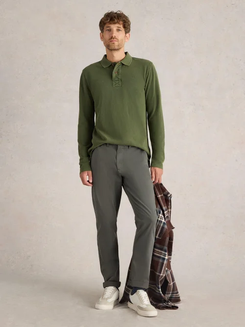 Langarm-Polohemd Utility - Jade Grn - S Bild 2