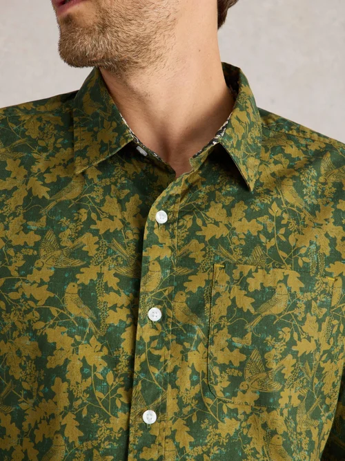 Hemd mit Vogelmotiv - Green Mlt - XXXL Bild 3