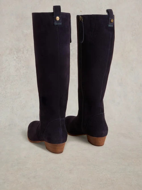 Knielange Wildlederstiefel Willow - Dark Navy - 38 Bild 4