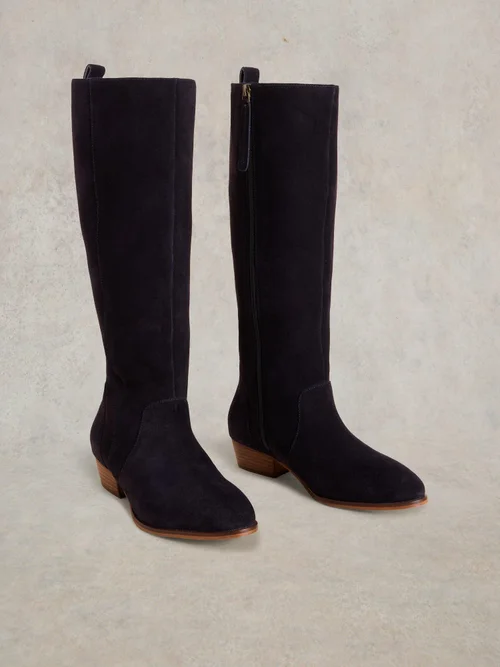 Knielange Wildlederstiefel Willow - Dark Navy - 38 Bild 2