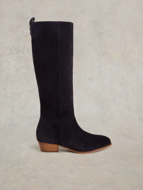 Knielange Wildlederstiefel Willow - Dark Navy - 38 Bild 1