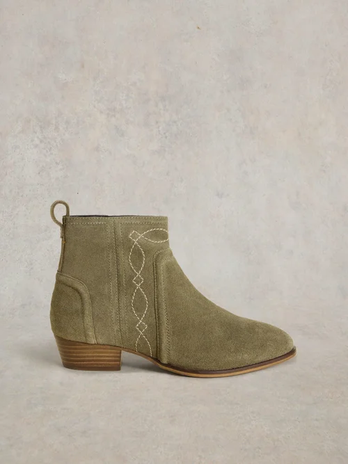 Bestickte Stiefeletten Cedar - Khaki Grn - 41 Bild 1