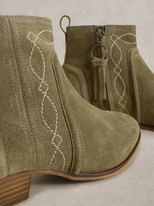 Bestickte Stiefeletten Cedar - Khaki Grn - 38 Bild 4