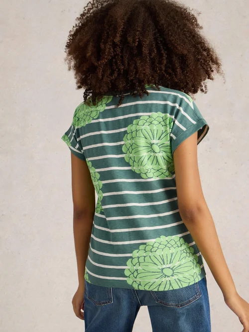 T-Shirt Nelly mit Keilausschnitt - Green Mlt - 34 Bild 4