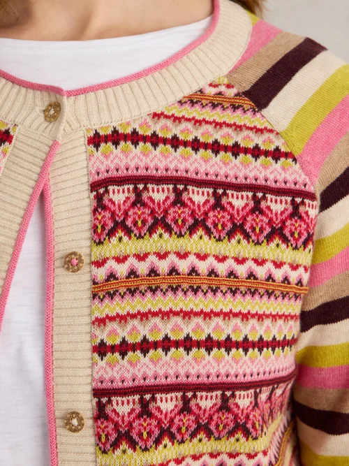 Lulu Strickjacke Fairisle - Pink Mlt - 52 Bild 3