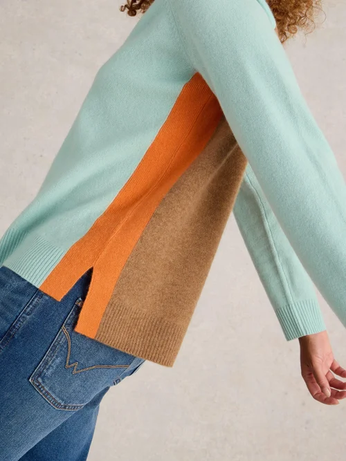 Kaschmirpullover Verity mit V-Ausschnitt - Blue Mlt - 52 Bild 3