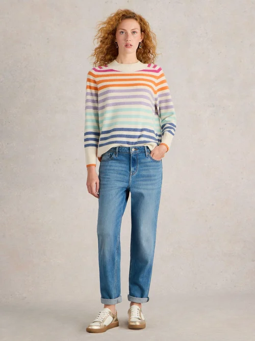 Kaschmirpullover mit Regenbogenstreifen - Nat Mlt - 52 Bild 2