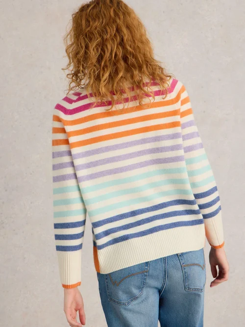 Kaschmirpullover mit Regenbogenstreifen - Nat Mlt - 34 Bild 4