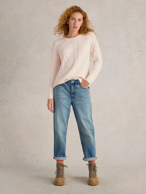 Pullover mit Patchwork-Strickmuster - Lgt Nat - 46 Bild 2
