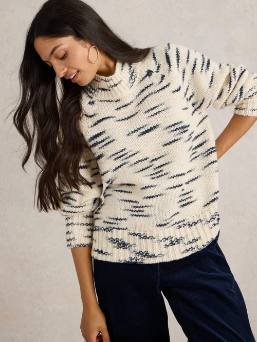 Space-Dye-Pullover mit Stehkragen - Nat Mlt - 46 Bild 3