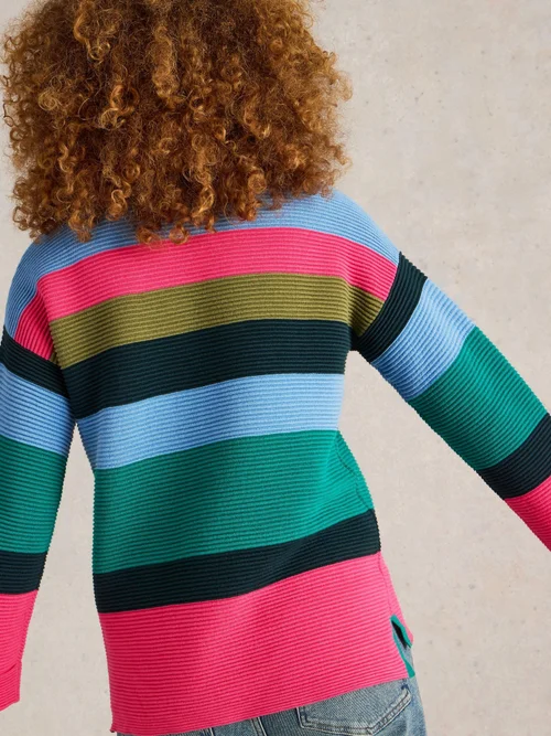 Gestreifter Pullover Jana - Teal Mlt - 52 Bild 4