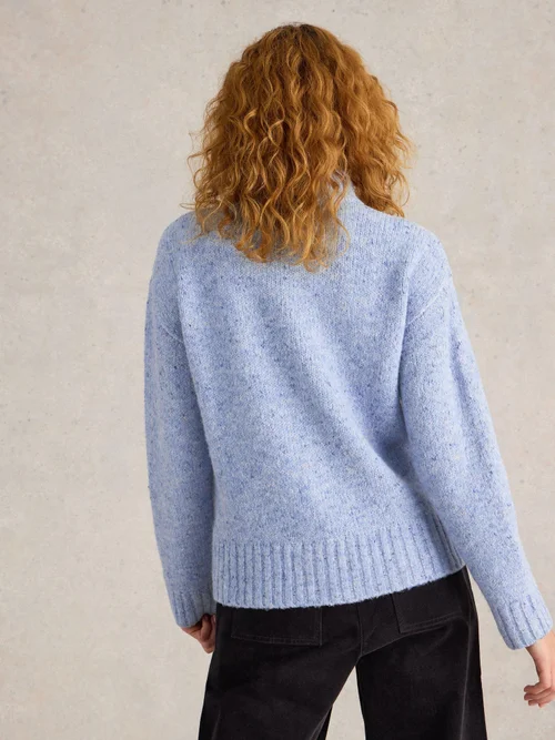 Pullover Bella mit Knopfleiste - Blue Mlt - 50 Bild 4