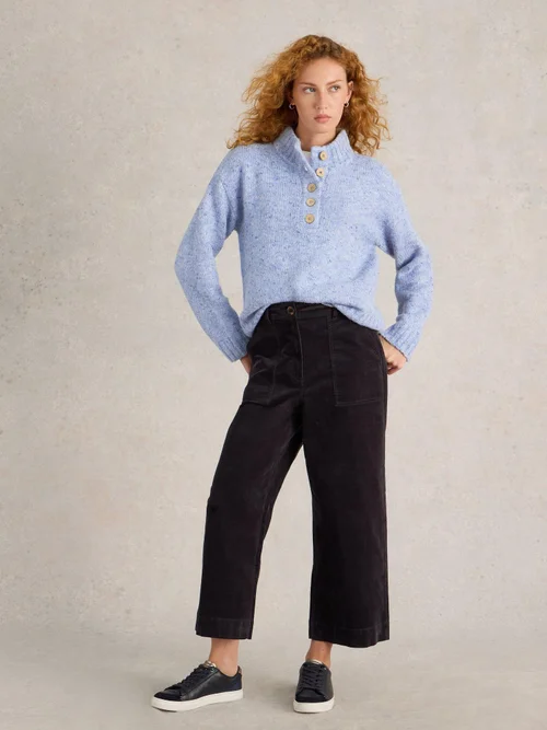 Pullover Bella mit Knopfleiste - Blue Mlt - 50 Bild 2