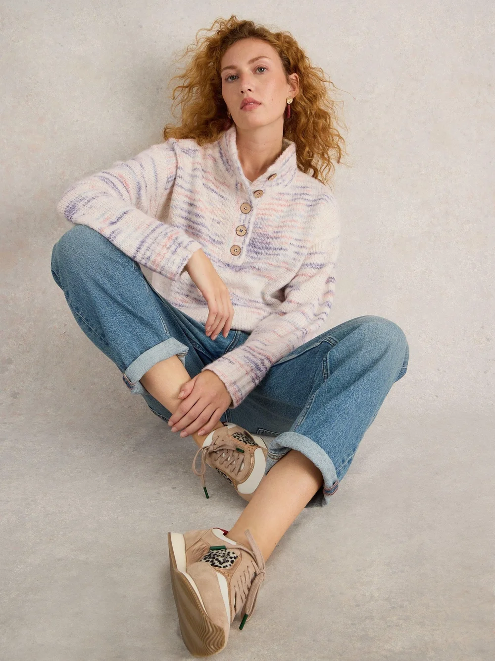 Pullover Bella mit Knopfleiste - Ivory Mlt - 50 Bild 1