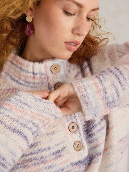Pullover Bella mit Knopfleiste - Ivory Mlt - 52 Bild 3