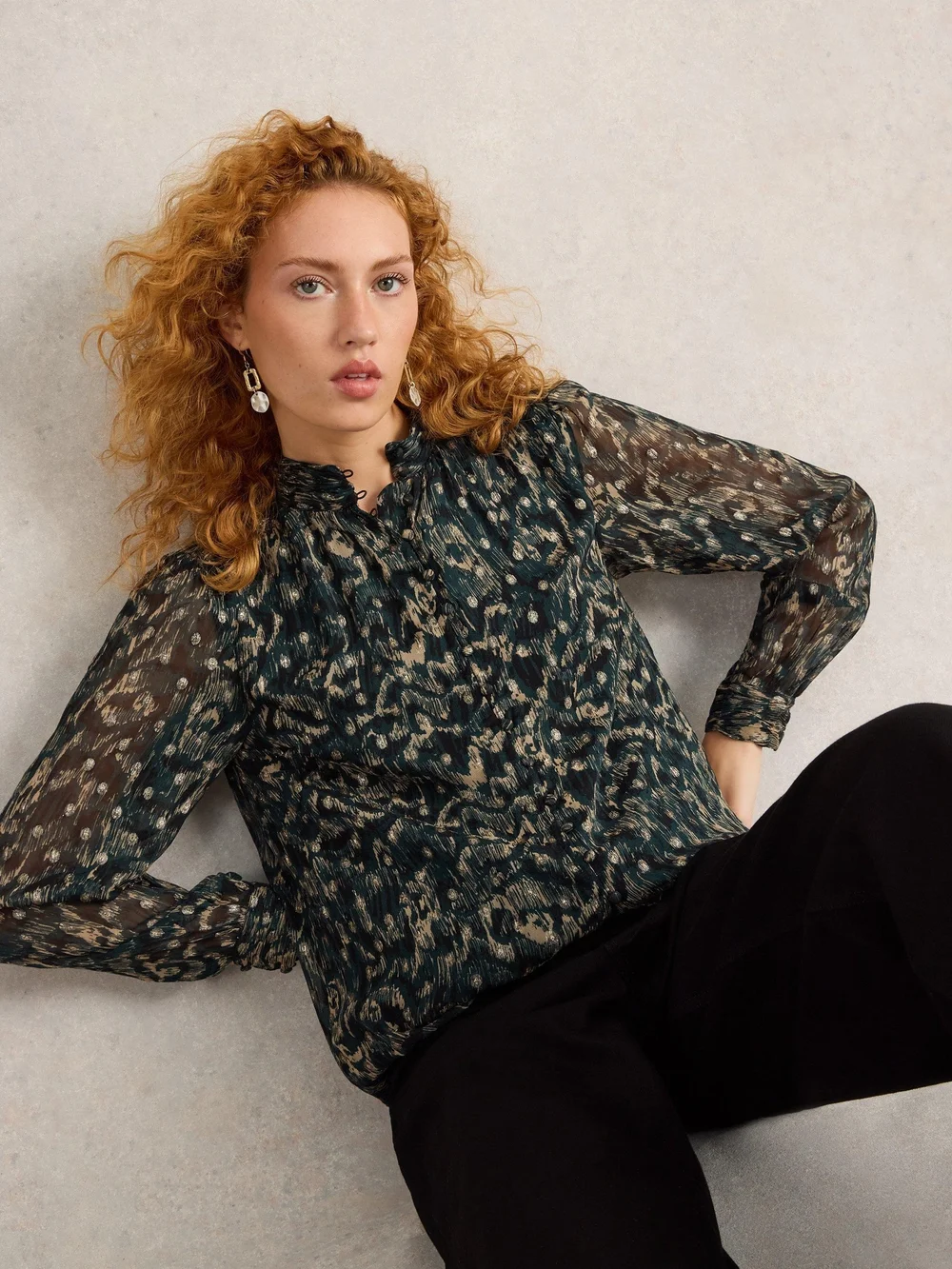 Bluse mit Glitzertupfen - Blk Mlt - 48 Bild 1
