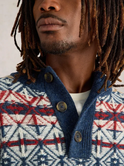 Pullover Lewis mit Trichterkragen - Navy Multi - XXXL Bild 3