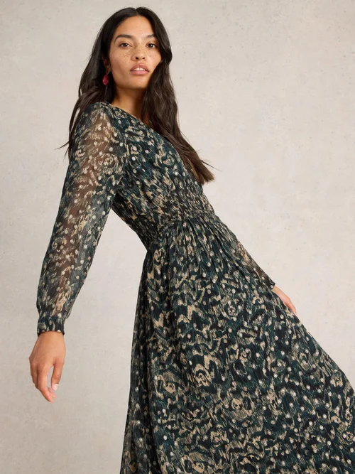 Maxikleid Edie mit Glitzertupfen - Blk Mlt - 52/R Bild 1