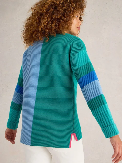 Pullover Jana mit Stehkragen - Teal Mlt - 52 Bild 4