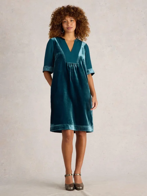 Kleid Ash aus Samtmix - Dk Teal - 44/R Bild 2
