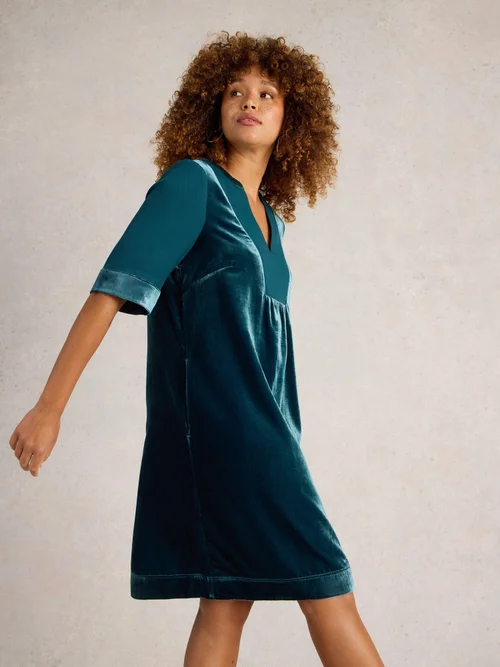 Kleid Ash aus Samtmix - Dk Teal - 44/R Bild 1