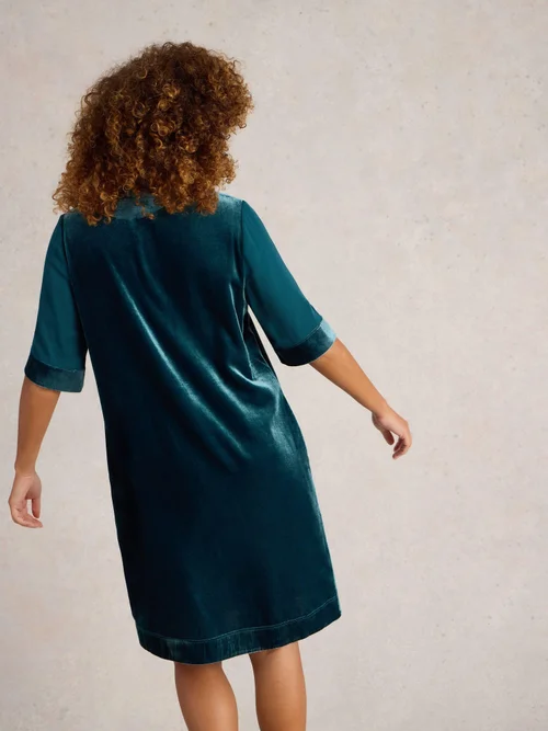 Kleid Ash aus Samtmix - Dk Teal - 44/R Bild 4