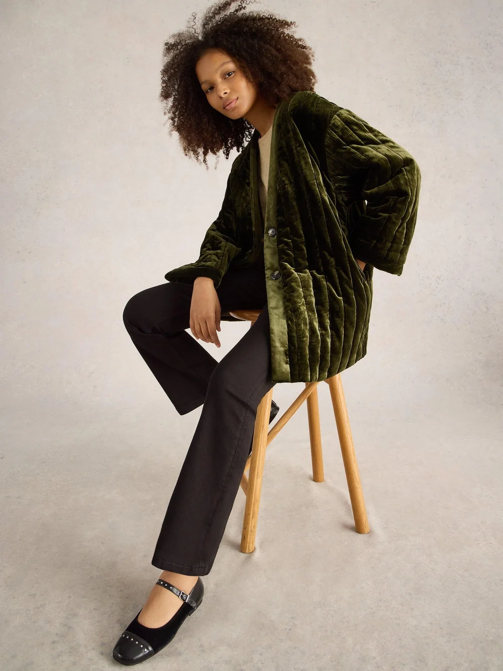 Samtjacke Opal - Khaki Grn - XXXL Bild 1