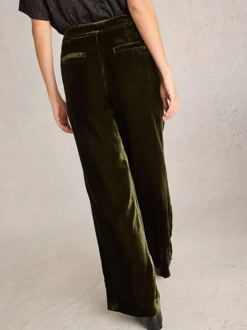 Samthose Belle mit weitem Bein - Khaki Grn - 52/R Bild 4