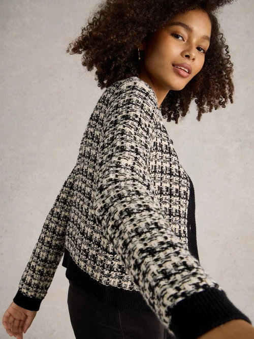 Bouclé Strickjacke Kelly - Blk Mlt - 52 Bild 1