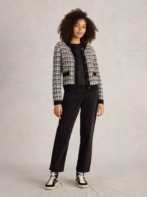 Bouclé Strickjacke Kelly - Blk Mlt - 52 Bild 2