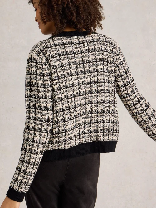 Bouclé Strickjacke Kelly - Blk Mlt - 52 Bild 4