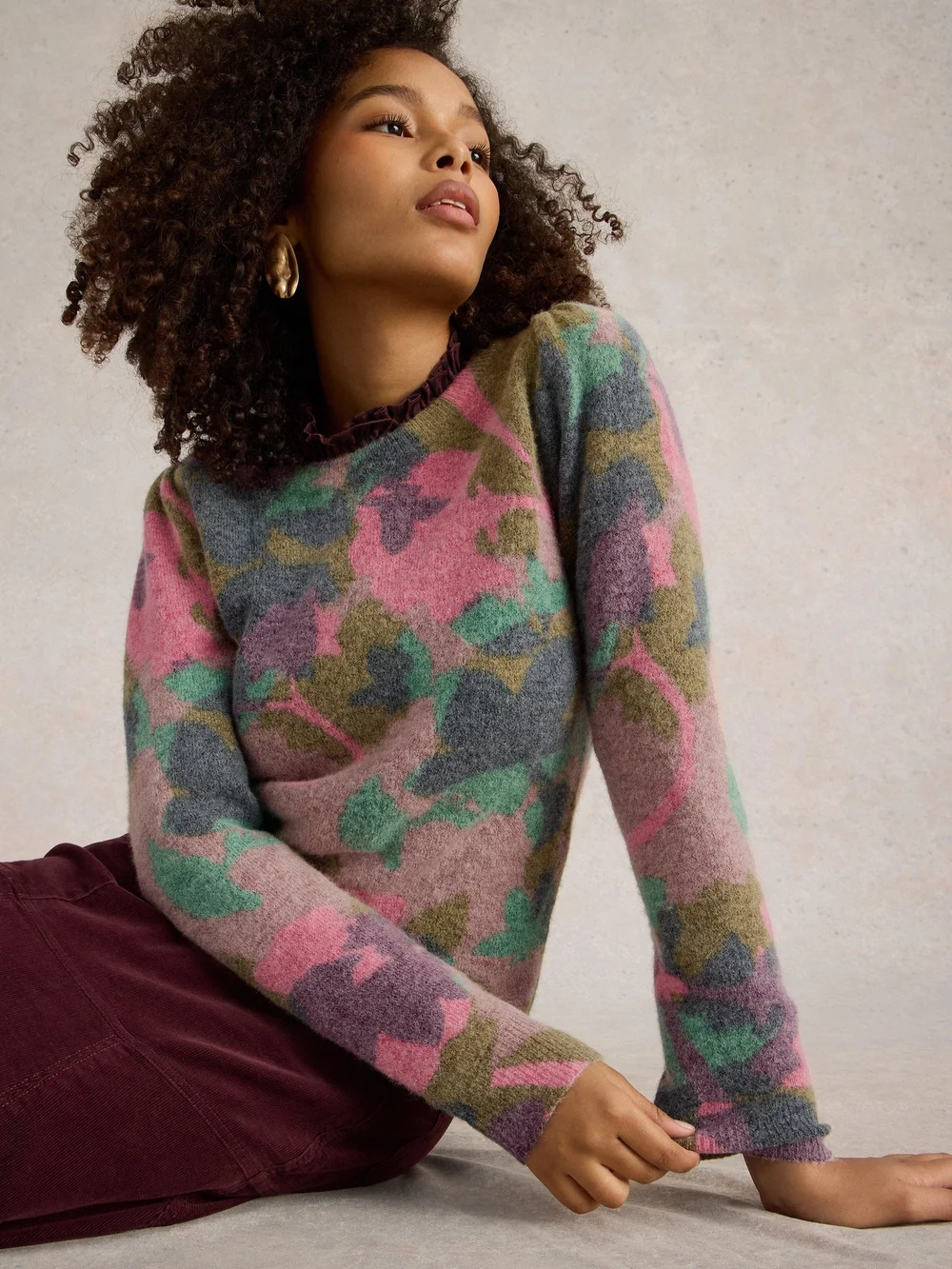Floral bedruckter Pullover Jodie - Green Mlt - 52 Bild 1