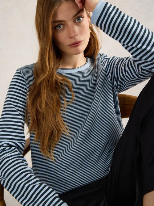Langarmshirt Clara mit Glitzer - Blue Mlt - 52 Bild 1