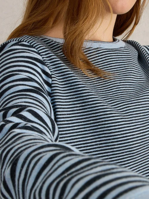 Langarmshirt Clara mit Glitzer - Blue Mlt - 52 Bild 3