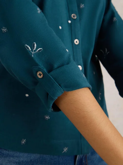 Bestickte Bluse Annie - Teal Mlt - 50 Bild 3